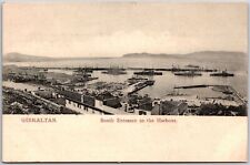 Gibraltar South Entrance To The Harbour Boats and Ships Pier Postcard picture