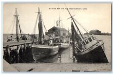 c1940 Sail Boat Dock Waiting Tide Provincetown Massachusetts MA Antique Postcard picture