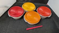 Tupperware Vintage Sheer Servalier Bowls #1323 With Lids 8 oz Set of 4 picture