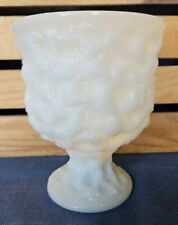 EO Brody Co Vintage White Milk Glass Footed Lumpy Planter Vase 6 1/2