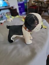 Brown & Beige Vintage Puppy. Made In Japan. Leather Collar And Bell. Looks Very picture