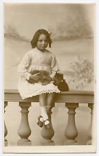 Little Girl with Kittens,  Cat, Vintage Original Photo  Postcard picture