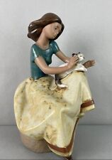 Lladro #2169 Repose (Girl w/Cat) in GRES Finish ~ MINT Condition picture