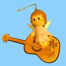 Angel On Guitar Christmas Ornament Vintage Hong Kong Musical Gift Musician picture