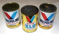 VALVOLINE MOTOR OIL CAN VINTAGE MIXED LOT OF 3 FULL QUARTS ASHLAND XLD & ALL picture