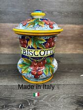 DERUTA POTTERY GIALLETTI GIULIO BISCOTTI JAR 12” Made In Italy picture