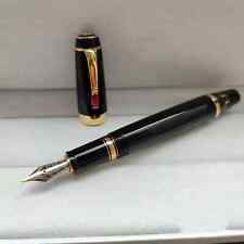 Luxury Bohemia Resin Series Bright Black-Gold Clip Retractable nib Fountain Pen picture