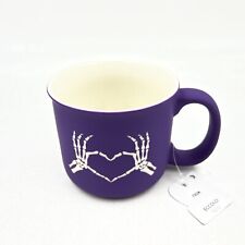 Eccolo Ceramic 18oz Purple with Skeleton Heart Coffee Mug CC02B37010 picture