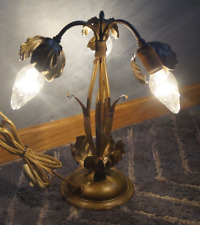 Antique 1905 - 1920 Art Nouveau Metal FANCY LEAVES Figural Lamp - Arts & Crafts picture