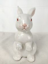 Fitz and Floyd Albino Bunny Rabbit Ceramic Figure 7-1/2” tall picture