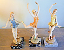Set of 3 Vintage Depose Ballerina Figurines Carrara Marble Fontanini Italy picture