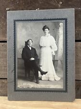 Antique Victorian Cabinet Card Husband/Wife Portrait “Mr & Mrs. Hary Berlin” picture