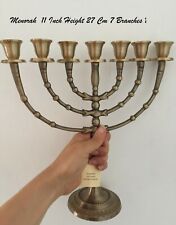 Amazing Classic Gold Plated Jewish Menorah 7 Branches 11