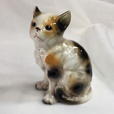 4.75” Calico Kitten, Cat Figurine, Vintage Glazed Porcelain❤️ picture