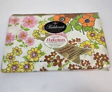 Vintage Fieldcrest NOS Full Flat Sheet Flower Time Colorful Flowers picture