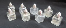 Vintage Silver-Plated Individual Salt & Pepper Shakers Glass (8 PCS. SET) picture