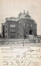 High School, Bridgeport, Connecticut, Very Early postcard, Used in 1906 picture