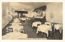 Interior L'Auberge Restaurant New York City New York NY c1940s Postcard picture