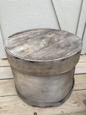 Vintage 17” x 13” Bent Wood Cheese /Pantry Box Planter Barrel Display Decoration picture