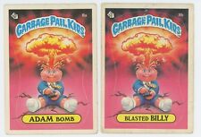 1985 Topps Garbage Pail Kids OS1 1st Series ADAM BOMB 8a & BLASTED BILLY 8b Card picture