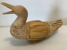 Vintage Duck Decoy Straw Corn Husk Wood Handcrafted Unpainted TMP Philippines picture