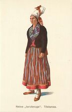 1930s Postcard; Woman w Unusual Bonnet, Tostamaa/ Parnu Estonia National Costume picture