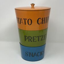 Vintage MCM Retro Stackable/Nesting Snack Containers w/Lid Lacquerware picture