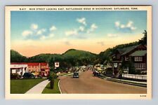 Gatlinburg TN-Tennessee, Main Street Looking East, Advertise, Vintage Postcard picture