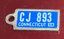Vintage 1958 Connecticut Disabled American Veterans Mini License Plate picture