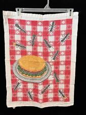 Kay Dee kitchen tea towel picnic ants hamburger linen blend made in Poland 24x18 picture