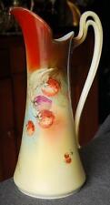 CIRCA 1902 JAEGER & CO. BAVARIA GERMANY TALL PORCELAIN STRAWBERRY MOTIF TANKARD picture