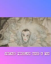 Vintage Porcelain Mask with Fan  picture