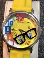 Tweety Bird Watch Accutime Looney Tunes Yellow Rubber Band New Battery picture