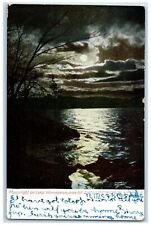 c1920's Moonlight On Lake Reflection Winnepesaukee New Hampshire NH Postcard picture