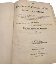 The Reference Passage Bible New Testament Antique 4th Edition 1906 Hardcover picture