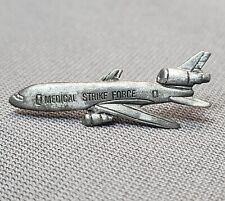 Vintage McDonnell Douglas DC-10 Medical Strike Force Aircraft Pewter Lapel Pin picture