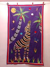 Vintage Gorgeous Abomey Benin Applique AfricanBannwr Giraffe Textile 162×97 Cm picture