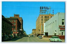 c1960 First Avenue Looking West Classic Cars Billings Montana Unposted Postcard picture