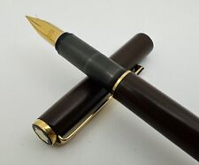 Vintage Montblanc Slimline Burgundy Steel Gold Plated Fountain Pen picture