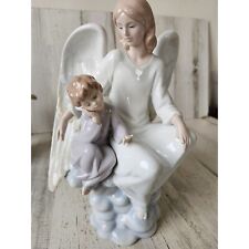 Lladro heavenly apprentice 6849 AS IS Mom Angel Cherub boy cloud figurine mom picture