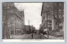 Fitchburg MA-Massachusetts, Main Street & YMCA, Antique, Vintage Postcard picture