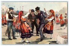 1954 People Dancing Sailor Mail USS Salem Posted Vintage Postcard picture
