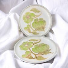 DENBY TROUBADOUR Pottery Dish Plate Set 2 Stoneware Made in England Flowers VTG picture