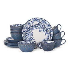 Pfaltzgraff Gabriela Blue Stoneware 16-Piece Dinnerware Set+ picture