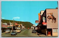c 1960s Oliver Main Street Williams Lake BC Canada Old Cars Shops Unp Postcard picture