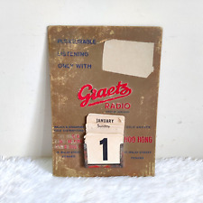 1950 Vintage Graetz Radio Germany Advertising Calendar Cardboard Sign Rare CB543 picture