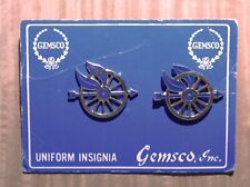 GEMSCO NOS Vintage Collectible PIN - 1 PAIR MOTORCYCLE WINGED WHEEL gold blue picture
