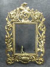 Ornate Victorian Brass Finish Cherub Mirror Picture Frame Vintage picture