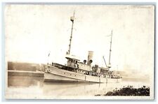 c1910's US Navy Ship Tug Boat Steamer Ship Scene RPPC Photo Antique Postcard picture