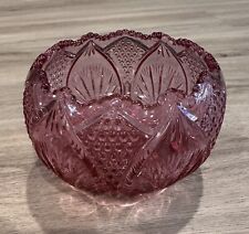 *Lovely, Heavy* Fenton Glass - Dusty Rose Pink - Candle Potpourri Rose Bowl picture